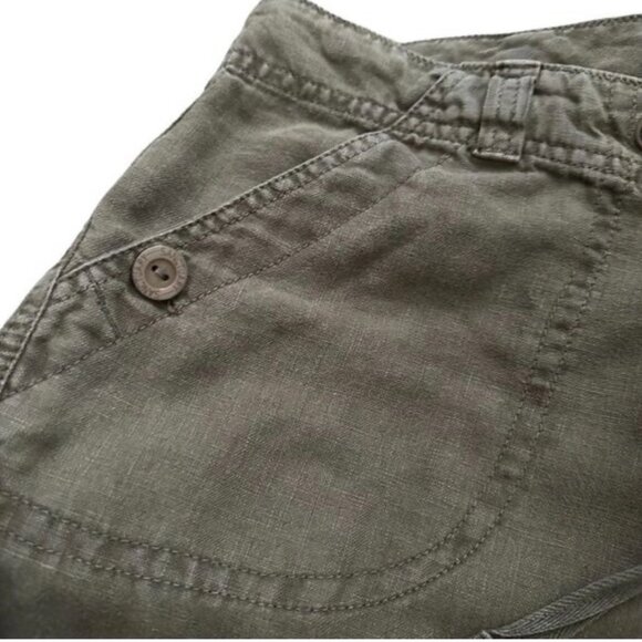 Sanctuary Beach Comber Linen Pants Olive Green Size 32 - Picture 5 of 6